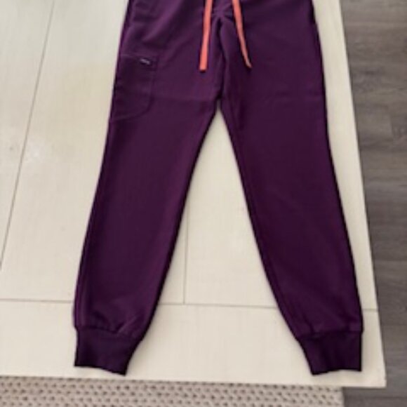Figs Women's Deep Purple Zamora High Waisted Jogger Scrub Pants - XS Deep Purple - Picture 2 of 3